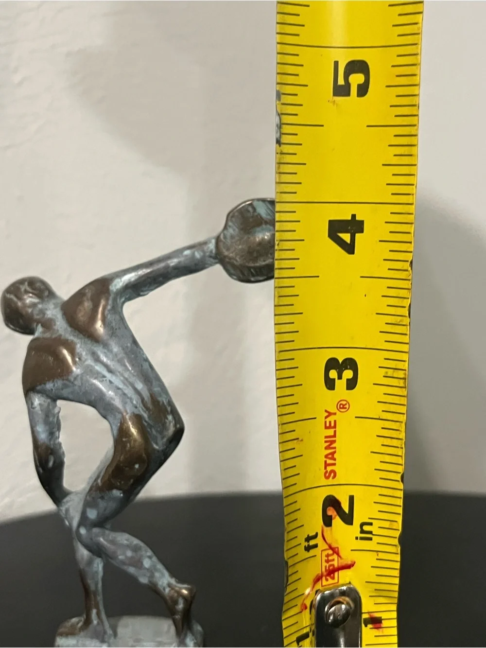 Bronze-Tone Patina Discus Athlete Statue - Men disc Inspired